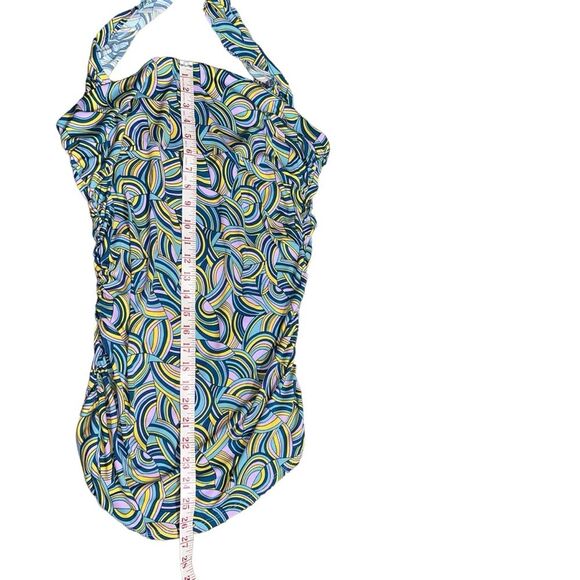 BCBG Paris Halter Style Mini Dress Large Retro Ruched Sides Party Festival - Picture 8 of 11